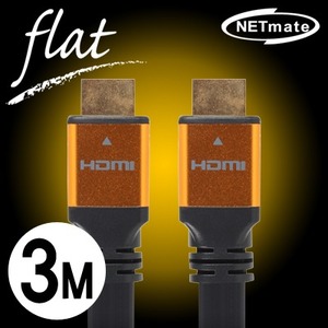 NETmate HDMI 1.4 Gold Metal 플랫 케이블 3m 