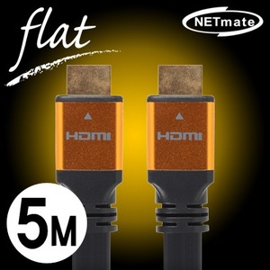 NETmate HDMI 1.4 Gold Metal 플랫 케이블 5m 
